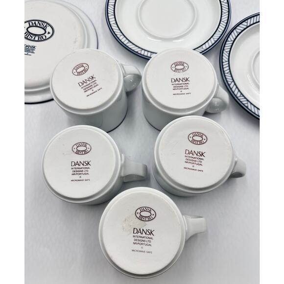 LYNGBY by Dansk Designs Bistro Flat Cup and Saucer 10pc Set - Picture 6 of 7